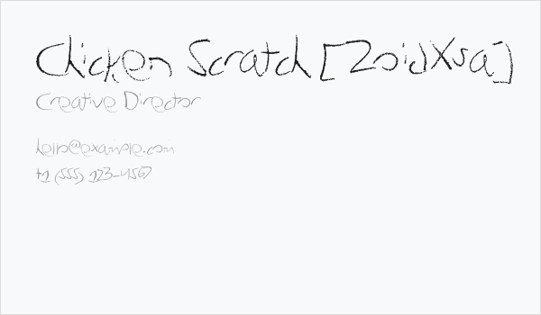 Chicken Scratch [ZoidXsa] Business Card