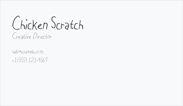 Chicken Scratch Business Card