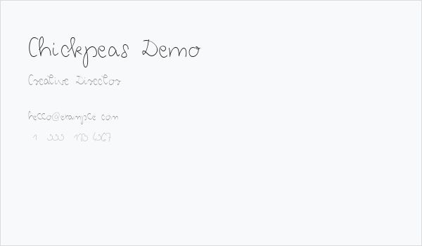 Chickpeas Demo Business Card