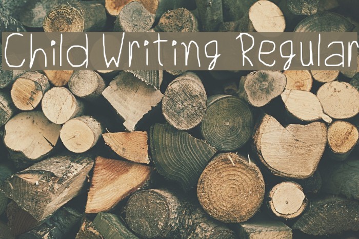 Child Writing Regular Font examples