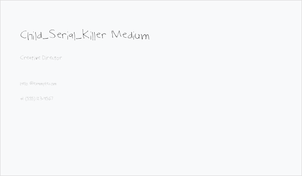 Child_Serial_Killer Medium Business Card