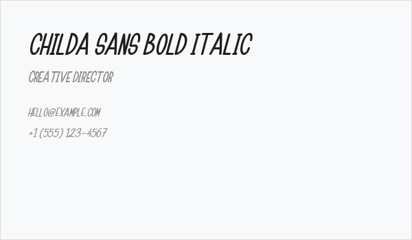 Childa Sans Bold Italic Business Card