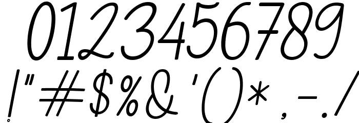 Childa Sans Italic Font OTHER CHARS
