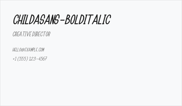 ChildaSans-BoldItalic Business Card