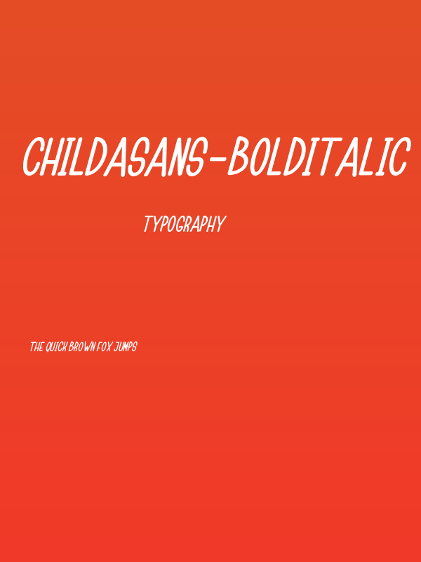 ChildaSans-BoldItalic Poster