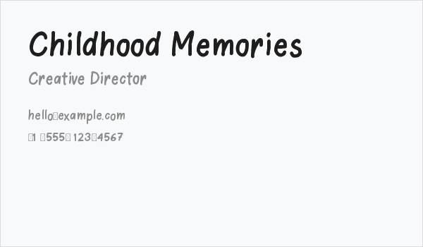 Childhood Memories Business Card