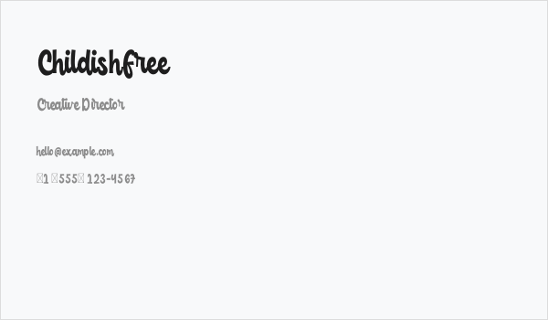 ChildishFree Business Card