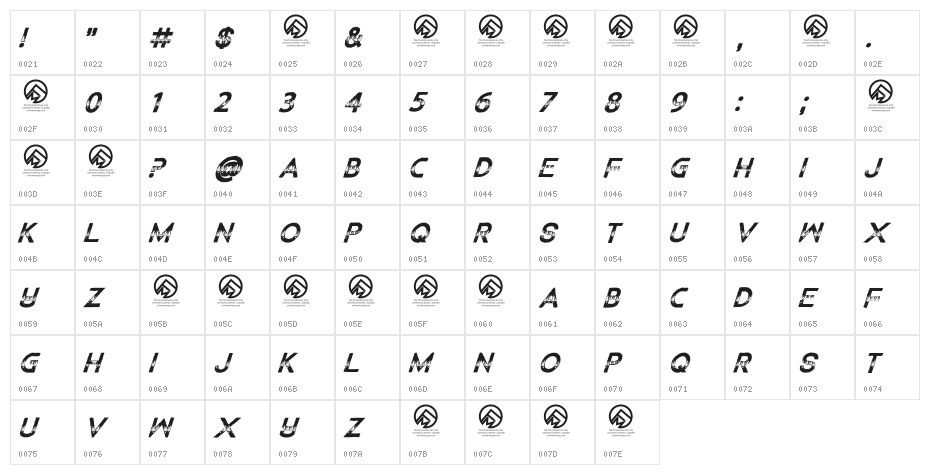 Children Among Lions Italic Character Map