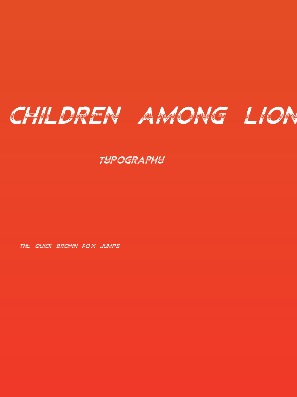 Children Among Lions Italic Poster