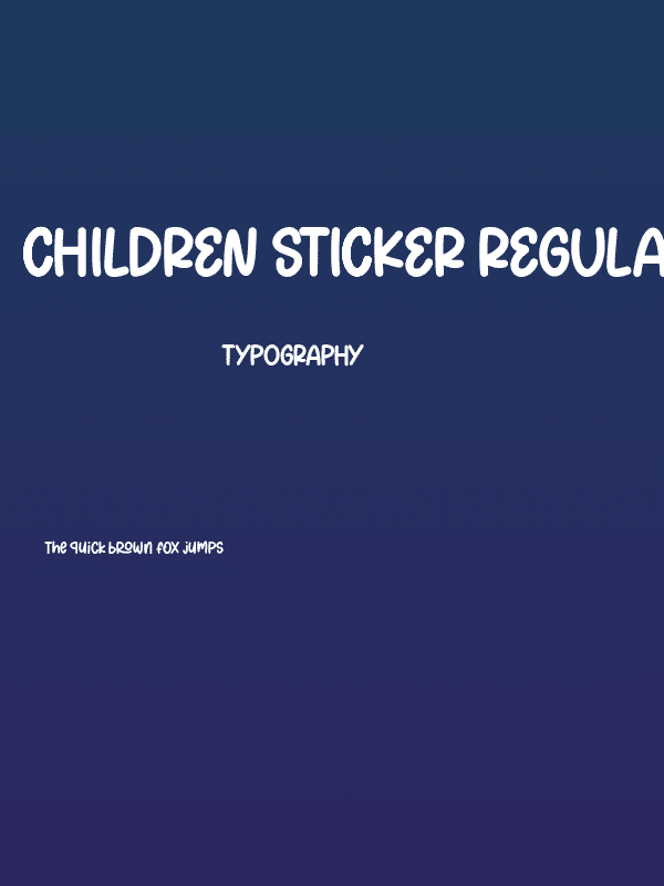 Children Sticker Regular Poster