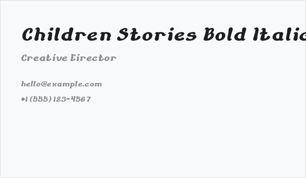 Children Stories Bold Italic Business Card