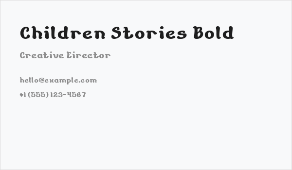 Children Stories Bold Business Card