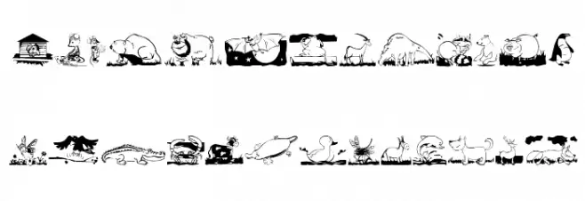 ChildrenAnimalsFriends Schriftart Groß