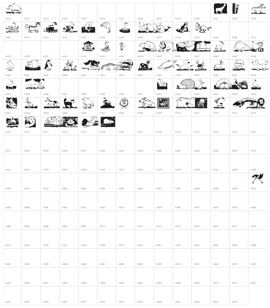 ChildrenAnimalsFriends Character Map