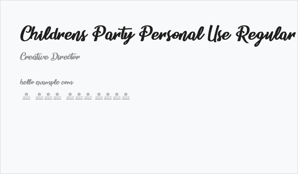 Childrens Party Personal Use Regular Business Card