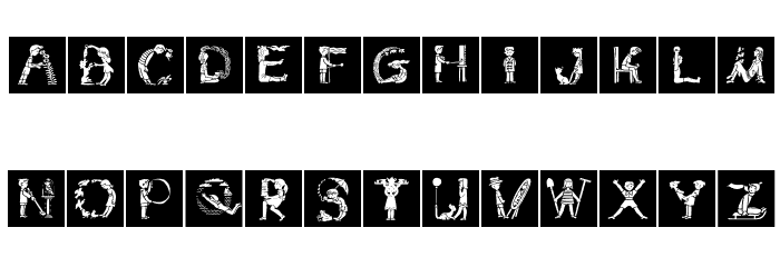 ChildrensAlphabetInvers Font LOWERCASE