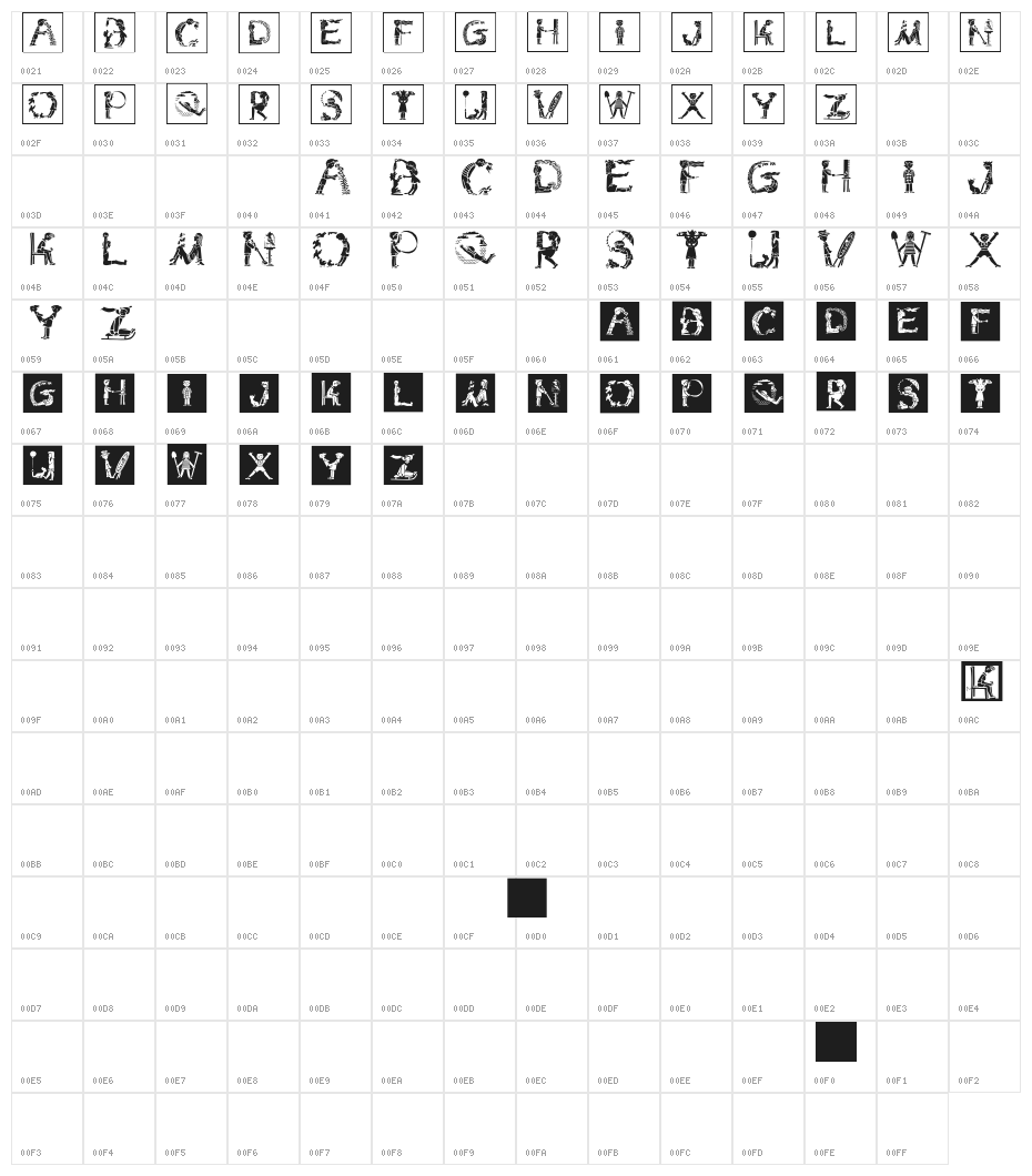 ChildrensAlphabet Character Map