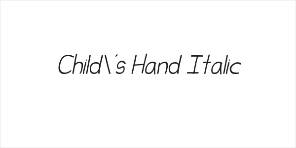 Child's Hand Italic Logo