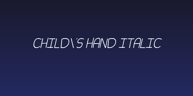 Child's Hand Italic Social Header