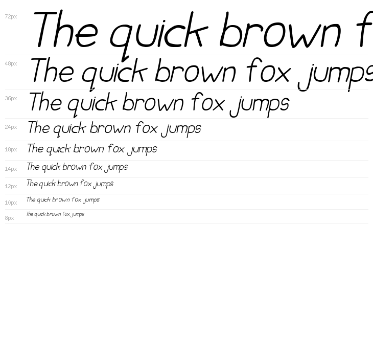 Child's Hand Italic Waterfall