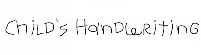 Child's Handwriting 