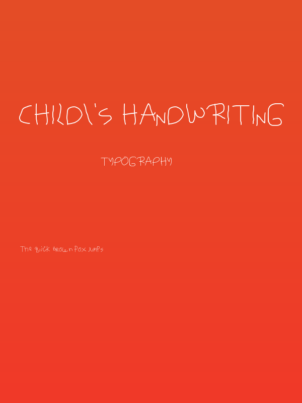 Child's Handwriting Poster