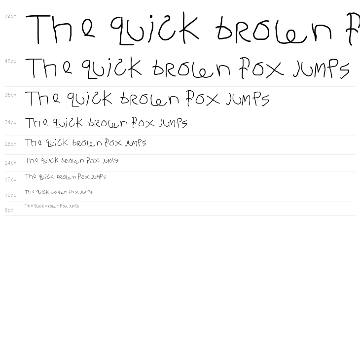 Child's Handwriting Waterfall