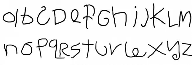 Child's Handwriting Fuentes MINÚSCULAS