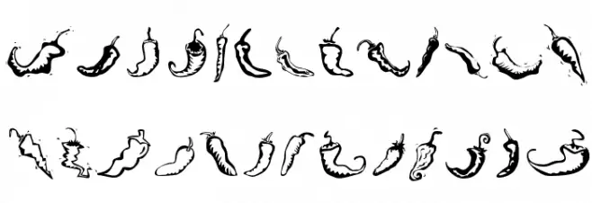 Chili Pepper Dingbats फ़ॉन्ट अपरकेस
