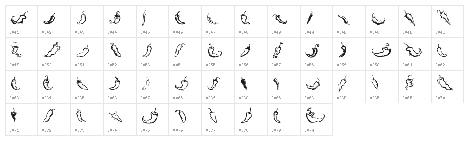 Chili Pepper Dingbats Character Map