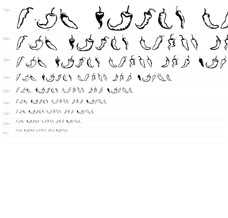 Chili Pepper Dingbats Waterfall