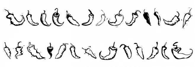 Chili Pepper Dingbats Caratteri MINUSCOLO