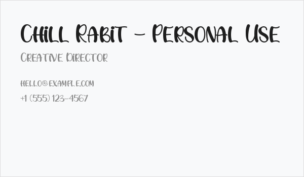 Chill Rabit - Personal Use Business Card