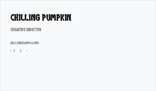 Chilling Pumpkin Business Card