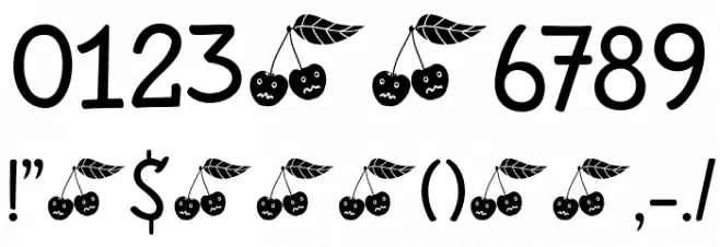 Chilly Cherry DEMO Regular Font OTHER CHARS
