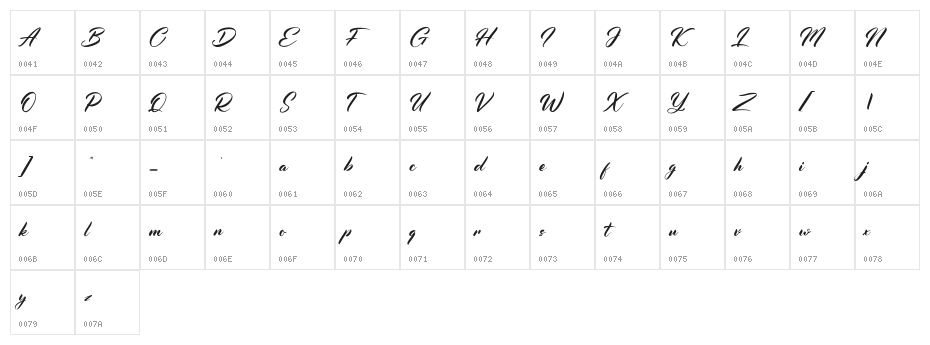 Chillybeans Free Regular Character Map
