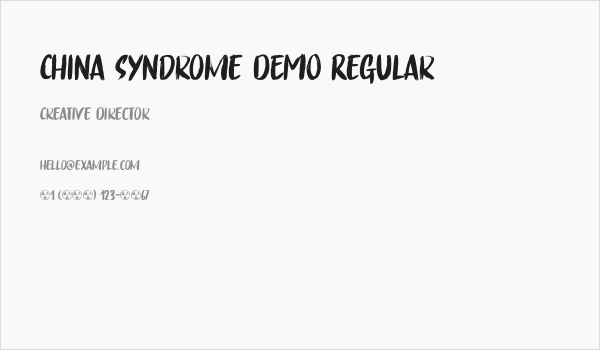China Syndrome DEMO Regular Business Card