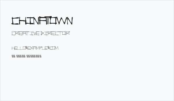 ChinaTown Business Card