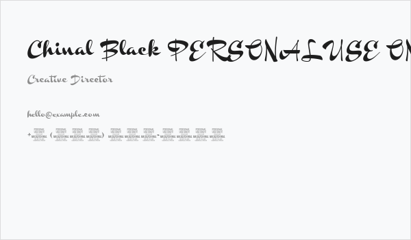 Chinal Black PERSONAL USE ONLY Business Card