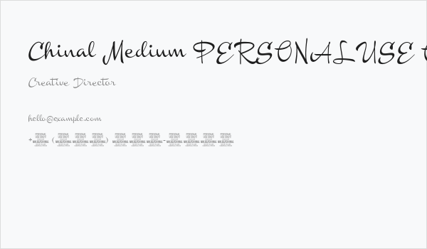 Chinal Medium PERSONAL USE ONLY Business Card