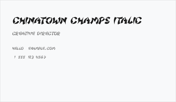Chinatown Champs Italic Business Card