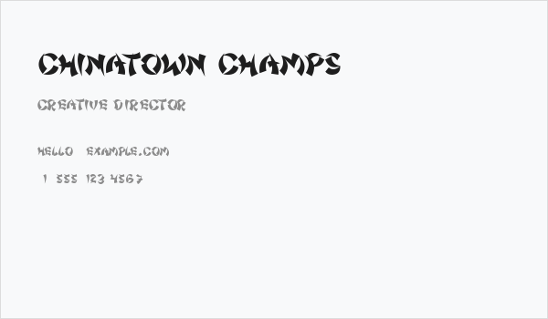 Chinatown Champs Business Card