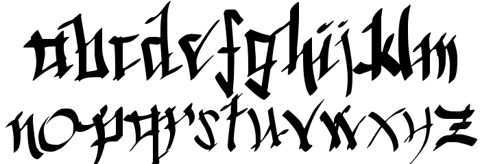 Chinese Calligraphy Font LOWERCASE