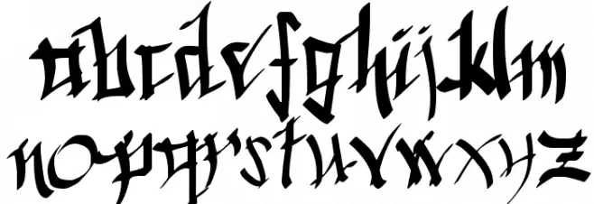 Chinese Calligraphy Font LOWERCASE