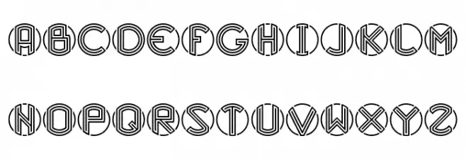 Chinese Circles Regular Font Litere mici