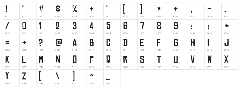 Chinese Rocks Character Map