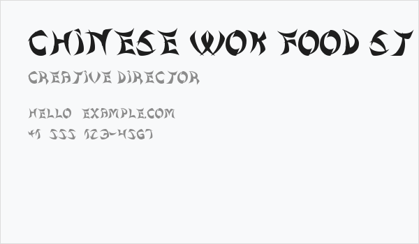 Chinese Wok Food St Business Card