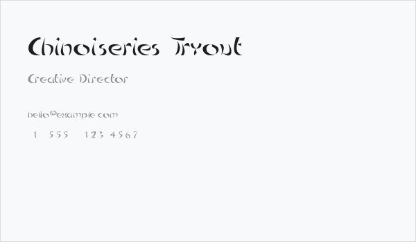 Chinoiseries Tryout Business Card