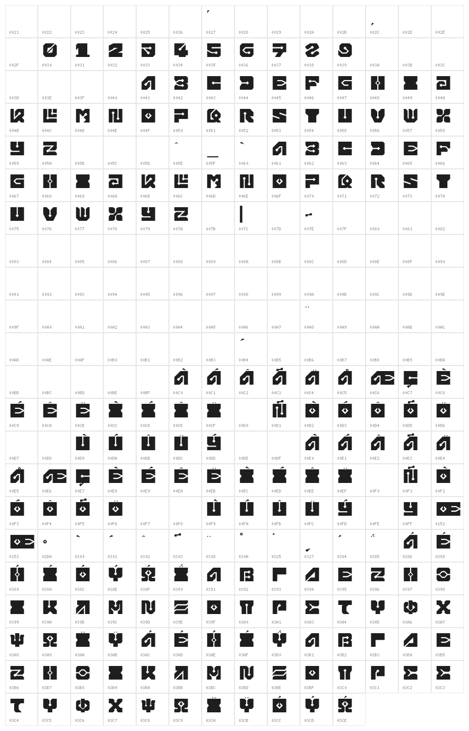 Chipboard Black Character Map