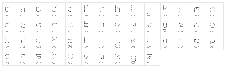 Chiptype Regular Character Map